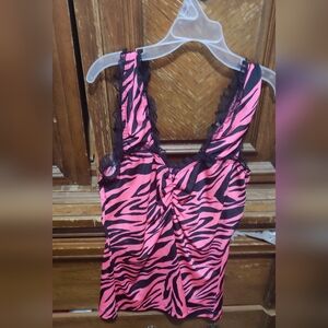 Demi Loon Size Medium Hot Pink Zebra Print Tank Top
